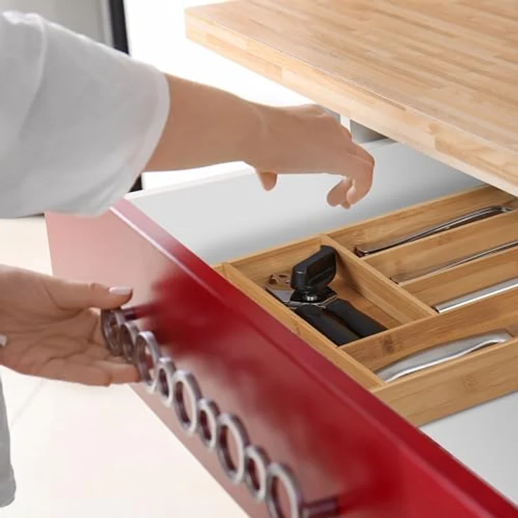 relaxdays Besteckkasten Besteckkasten Bambus 6 Fächer, natürliche Optik, vielseitiger Einsatz - Preisvergleich – Bild 3