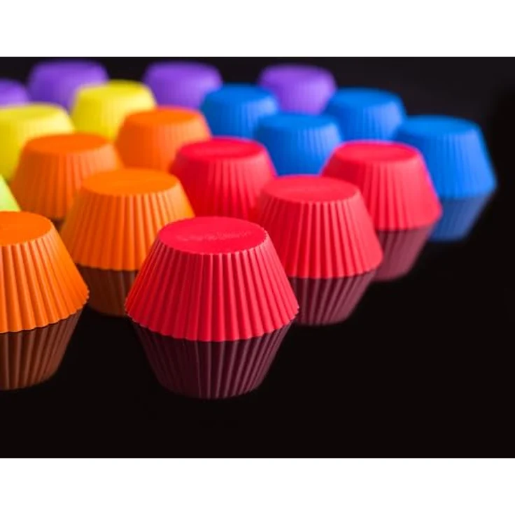 PRECORN Cupcake-Formen Förmchen 24er-Set: Wiederverwendbare Silikon Backformen Muffinformen Muffinförmchen 6 Farben für köstliche Muffins & mehr! BPA-frei, hitzebeständig – Bild 5