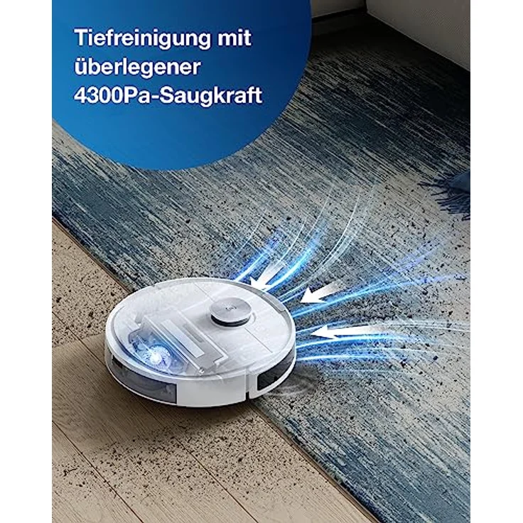 ECOVACS DEEBOT N10 PLUS Staubsaugerroboter mit Wischmopp 4300Pa, Auto-Absaugstation, bis zu 300 min/400 m², TrueMapping 2.0 dToF Laser Navigation, Teppich-Erkennung, individuelle Reinigung nach Zonen – Bild 2