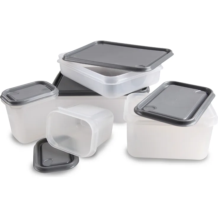 PROhome Frischhaltedosen 5er Set - BPA-frei, Lebensmittelecht, Stapelbar, Spülmaschinengeeignet, transparent