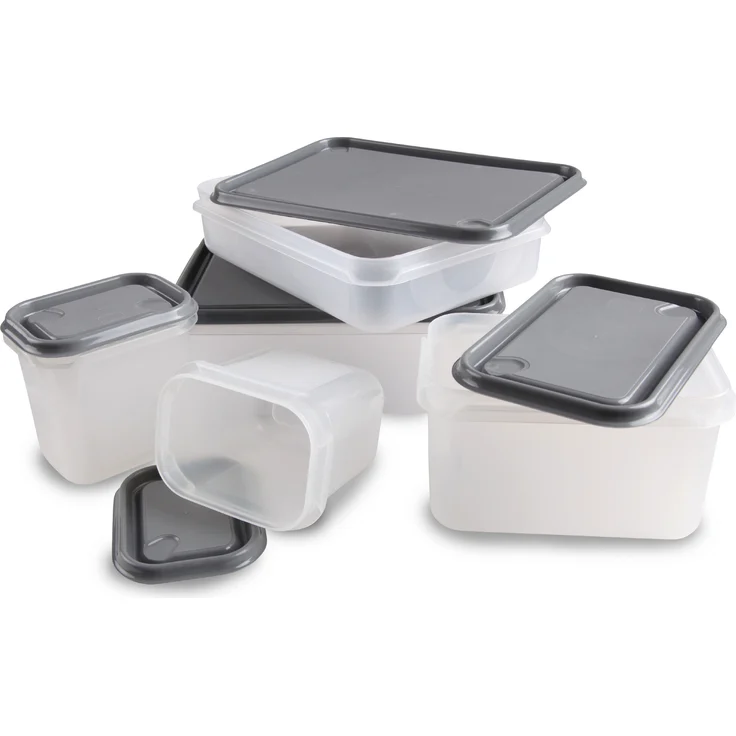 PROhome Frischhaltedosen 5er Set - BPA-frei, Lebensmittelecht, Stapelbar, Spülmaschinengeeignet, transparent