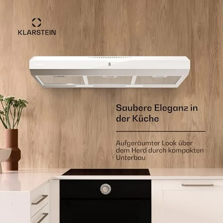 Klarstein Contempo Neo 90 Unterbauhaube, Edelstahldesign mit SenseControl Touch-Steuerung, 175 m³/h Abluftleistung, Umluftbetrieb möglich – Bild 2