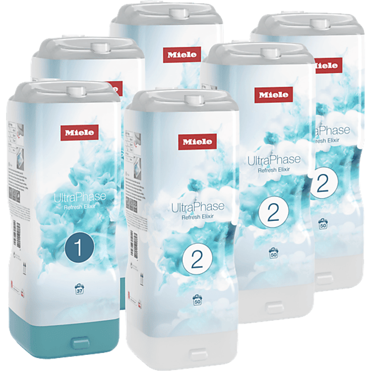 MIELE Set 6 UltraPhase Refresh Elixir, Waschmittel gegen schlechte Gerüche, 3x 1 und 3x 2