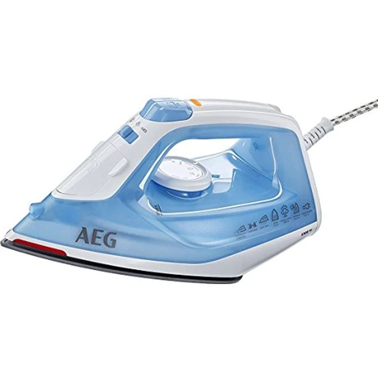 AEG DB 1730 Dampfbügeleisen (2300 Watt, 110g Dampfstoß, 0-30g Dampf-Min., Restwärmeanzeige, Keramik Bügelsohle, Gleitfähigkeit, 250 ml Wassertank, 2 m Kabel, Anti-Kalk System, blau-weiß) – Bild 2