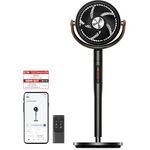 Dreo PolyFan 513S, 25dB leiser Smart Standventilator mit 120°+105° Oszillation, 6 Modi, 8 Geschwindigkeiten und Fernbedienung, 30M Winddistanz, Turbo-Luftzirkulator
