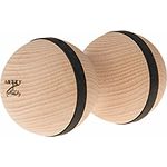 ARTZT vitality Faszienball Duoball Holz |Massageball aus deutschen Buchenholz | Selbstmassage-Ball perfekt als Rückenrolle | Duo Faszienball Nacken und Rücken | Made in Germany | Natur, 16 x 8 x 8 cm
