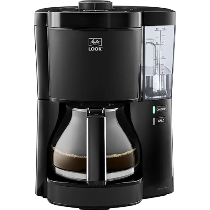 Melitta Look - Filterkaffeemaschine mit Glaskanne und entnehmbarem Wassertank, für bis zu 10 Tassen Kaffee, schwarz – Bild 1