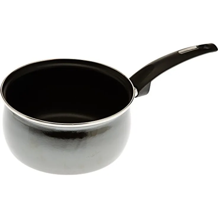 MSV Stielkasserolle emailliert Ø 20cm aus Edelstahl in schwarz, 40x20x10 cm