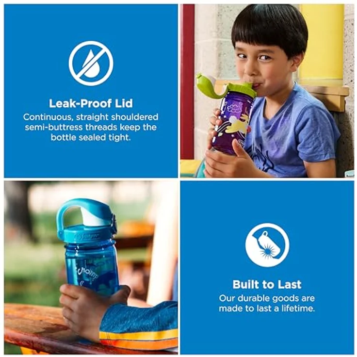 Nalgene Kindertrinkflasche 'OTF Kids Sustain', 0,35 L, Einhandverschluss, bruchfest, BPA-frei, aus 50 % recycelten Materialien – Bild 2