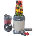 Petra PT2002V4SILVERVDEEU7 NutriMax Mehrzweck-Smoothie-Kaffeemaschine, Saftmixer, 2 Mischbehälter (800 ml/1 l), Trinkverschluss, Aufbewahrungsdeckel inklusive, BPA-frei, Cocktailmischer, 1000W