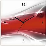ARTLAND Wanduhr ohne Tickgeräusche Leinwand Funkuhr 30x30 cm Quadratisch Lautlos Design Abstrakt Kunst Modern Ausgefallen Ungewöhnlich T9IM