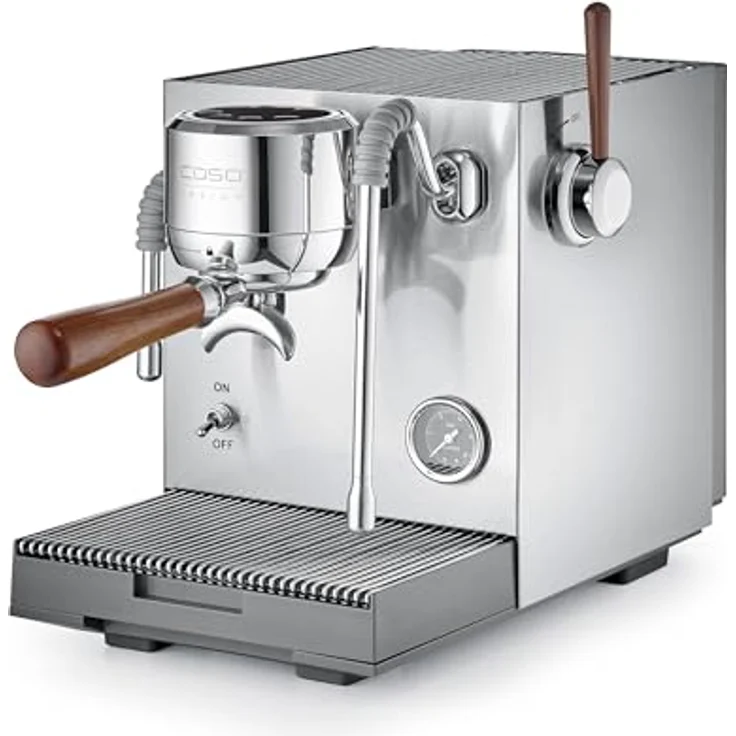 CASO EspressoGourmet Advanced Espresso Siebträgermaschine, 19 bar Ulka-Pumpe, PID-Temperatursteuerung, Edelstahlgehäuse, 2 l Wassertank, mit 2 Siebträgermodellen – Bild 3