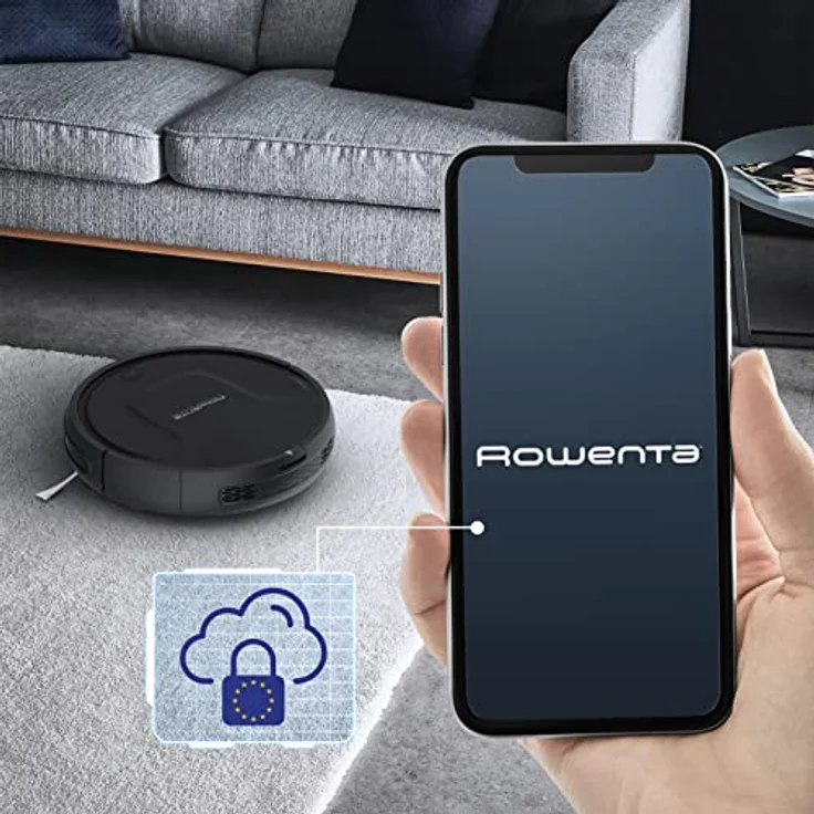 Rowenta RR8225 X-Plorer Serie 45 Roboter Staubsauger mit Infrarotsensoren, 3-in-1-Reinigungsfunktion, Lebensdauer 150 Min, 2 Seitenbürsten, 3 Reinigungsmodi, kompatibel für Sprachassistenten, Schwarz – Bild 2