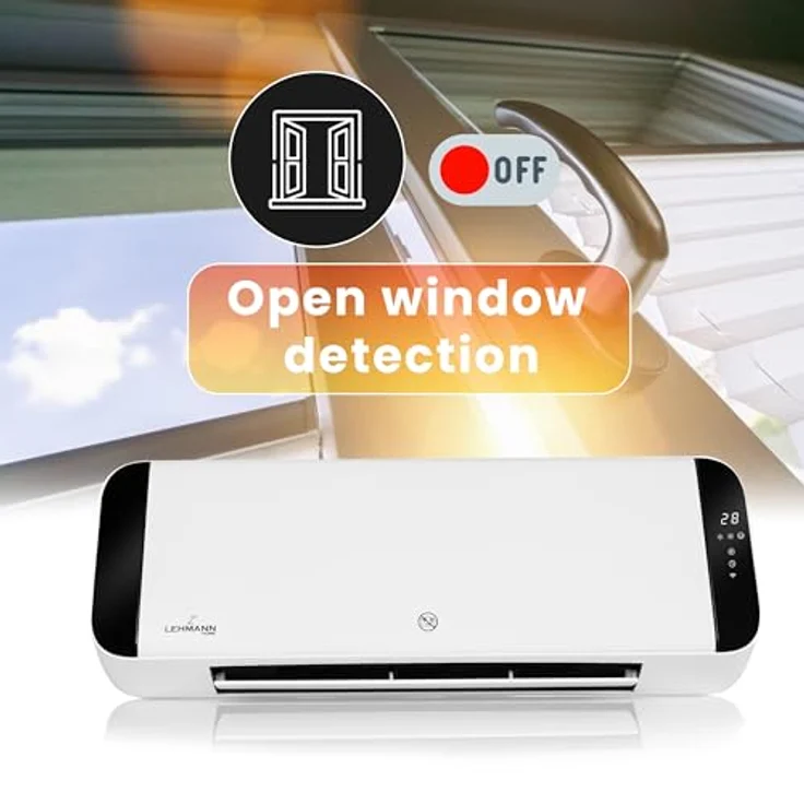 Lehmann LHOHH-2013A Wandheizlüfter mit 2 Leistungsstufen 1000/2000 W | Wi-Fi, Fernbedienung, LED-Display | Timer und Oszillation (Weiß) – Bild 4