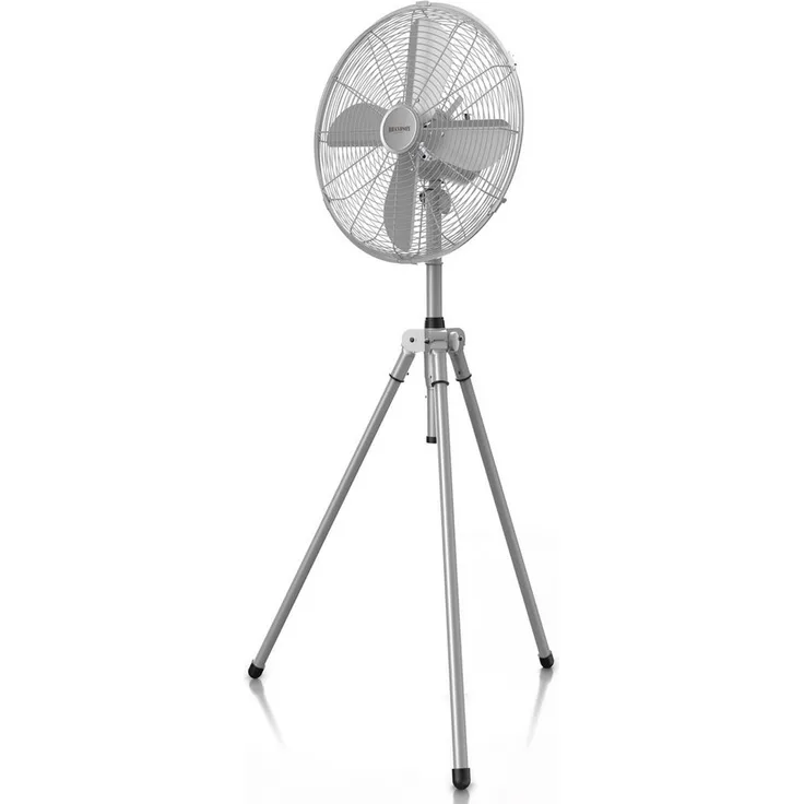 Brandson Standventilator, 49 cm Durchmesser, 60W Lüfter, Dreibeinstativ, Metallgehäuse, Tripod Ventilator, Silber