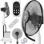 Tronitechnik® Standventilator mit Wasser, Ventilator mit Wasserkühlung Sprühnebel Raumbefeuchter, Fernbedienung, 75 Watt, Oszillierend, 3 Stufen, Timer, Schlafzimmer & Büro