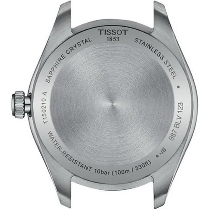 Tissot PR 100 T150.210.11.041.00, Damen-Armbanduhr mit 34 mm Edelstahlgehäuse, blauem Zifferblatt, Schweizer Quarzwerk und kratzfestem Saphirglas