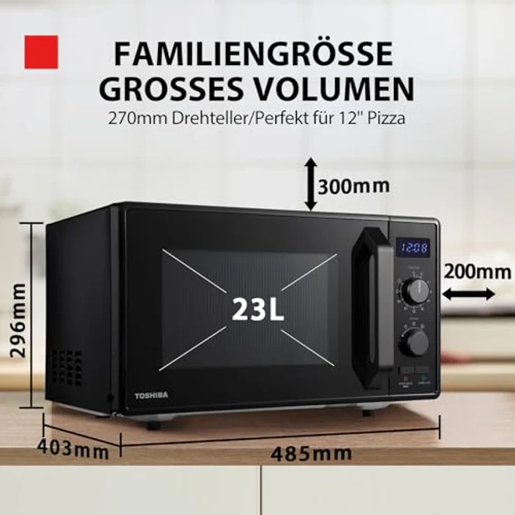 Toshiba MW2-AG23PF(BK) Mikrowelle mit Grill, Standgerät – Bild 5