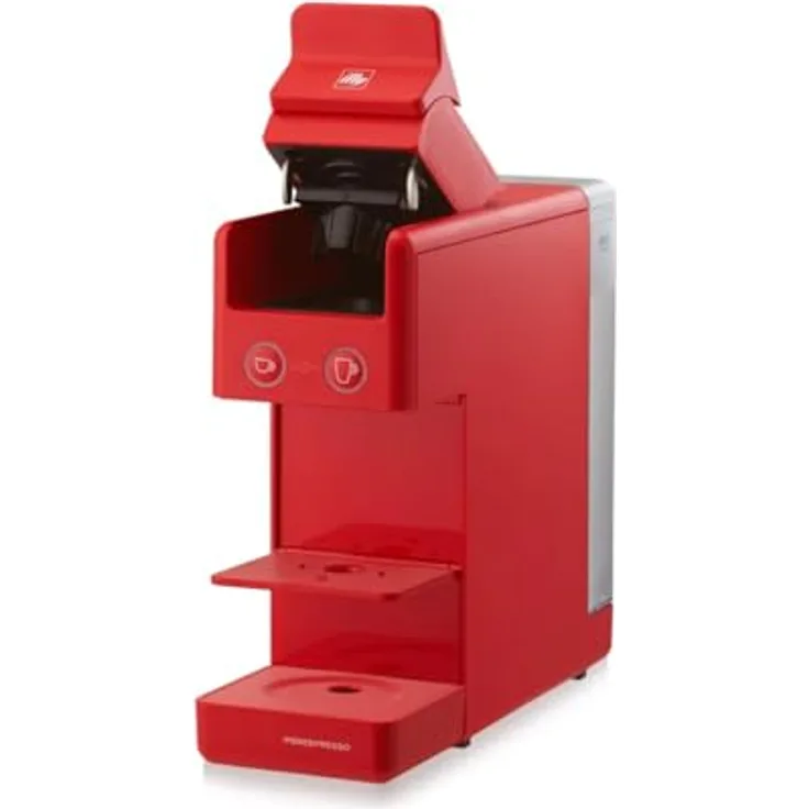 Illy Y3.3, Kaffeepadmaschine mit 0,75 l Wassertank, 1250 W, Rot, 19 Bar Pumpendruck