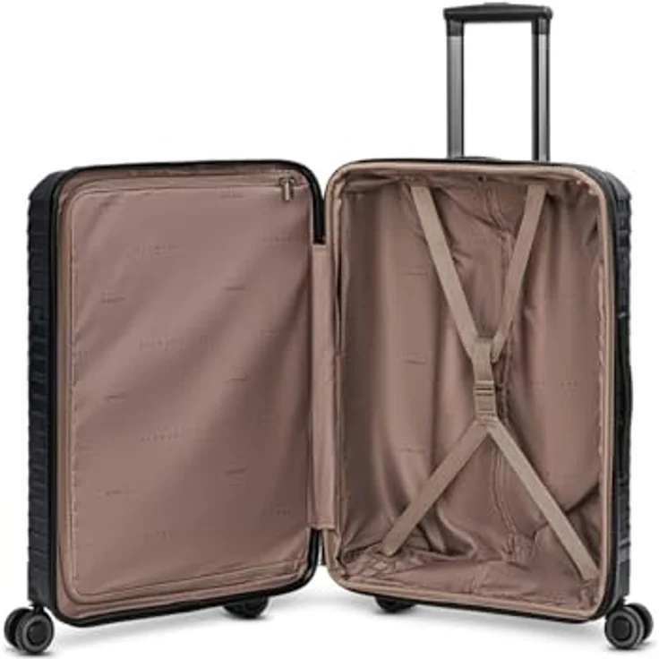 Stratic Shine Koffer & Trolley groß | Ausgestattet mit 4 360° Drehbare Rollen, Kreuzpackgurt, Dehnfalten, arretierbarer Griff und TSA-Schloss | 46 cm x 30 cm x 65 cm - 3.6kg – Bild 5