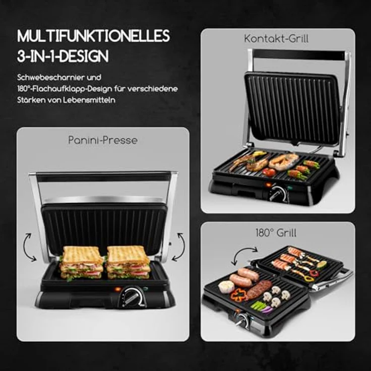 Aigostar 30KLU Panini Grill glatt geriffelt Elektrogriller – Bild 10