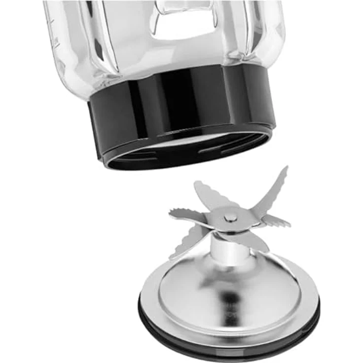 WMF Küchenminis Standmixer 0,8l, Smoothie Maker 400 Watt, Blender aus Cromargan Edelstahl, Standmixer klein mit Glaskrug, 5 Geschwindigkeiten, Pulse-Funktion, für 1-2 Portionen, schwarz – Bild 4