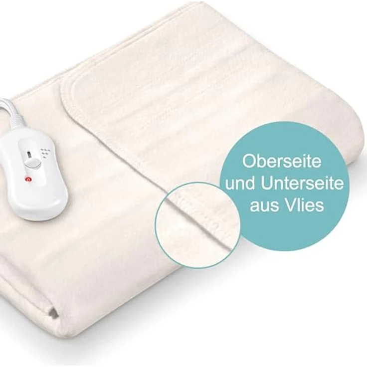Sanitas SWB 20 Wärmeunterbett aus Vlies elektrische Heizdecke mit Sicherheitssystem und 3 Temperaturstufen einfache Fixierung auf Bett und Matratze Waschbar bei 30 150 x 80 cm – Bild 4