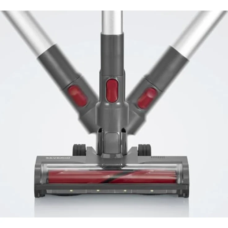 Severin Akku-Stielstaubsauger HV 7968 - Hochleistungs-Digitalmotor, Akku-Laufzeit bis zu 30 Minuten, High-Speed Soft-Slide Elektrobürste - anthrazit/rot – Bild 6