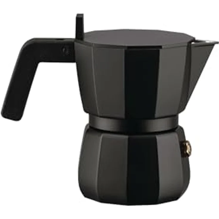 Alessi Espressokocher Moka Schwarz für 1 Tasse, 0,07l Kaffeekanne, Italienisches Design, Aluminiumguss – Bild 2