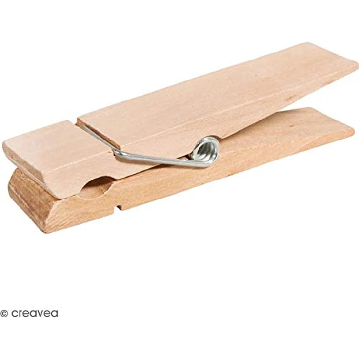 Rayher 62831000 Große Holzwäscheklammer XL, 15x3,4 cm, aus unbehandeltem Birkenholz, Holzklammer – Bild 3