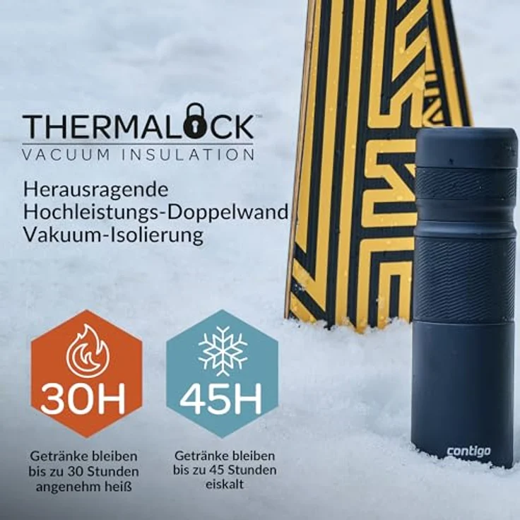 Contigo Thermoflasche Thermalock, Edelstahl Isolierbecher, Kaffebecher to go, auslaufsicher, spülmaschinenfester Deckel BPA-frei, 740 ml – Bild 5