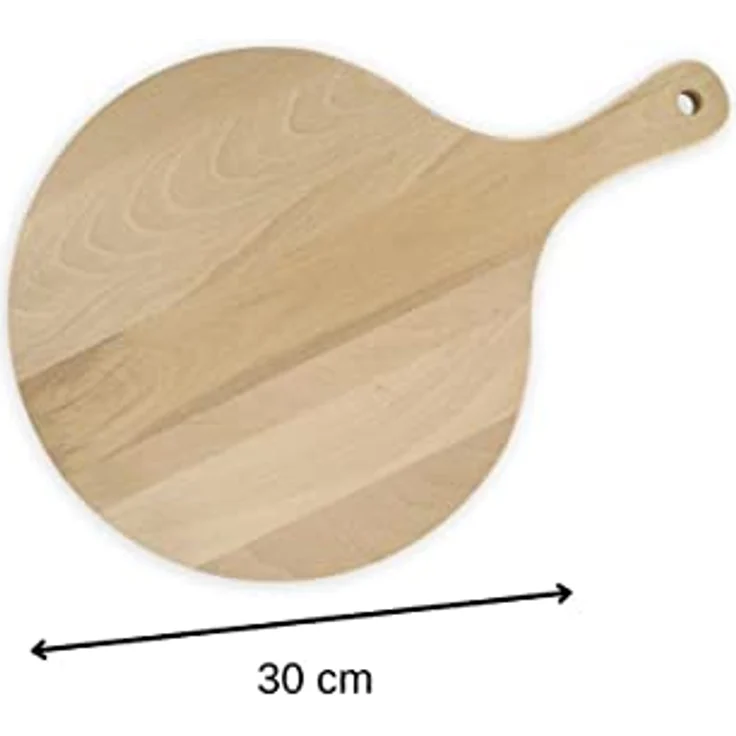 FACKELMANN FCK31760 Pizzabrett mit Griff, Durchmesser 30 cm, Holz, braun, 23.5 cm – Bild 4