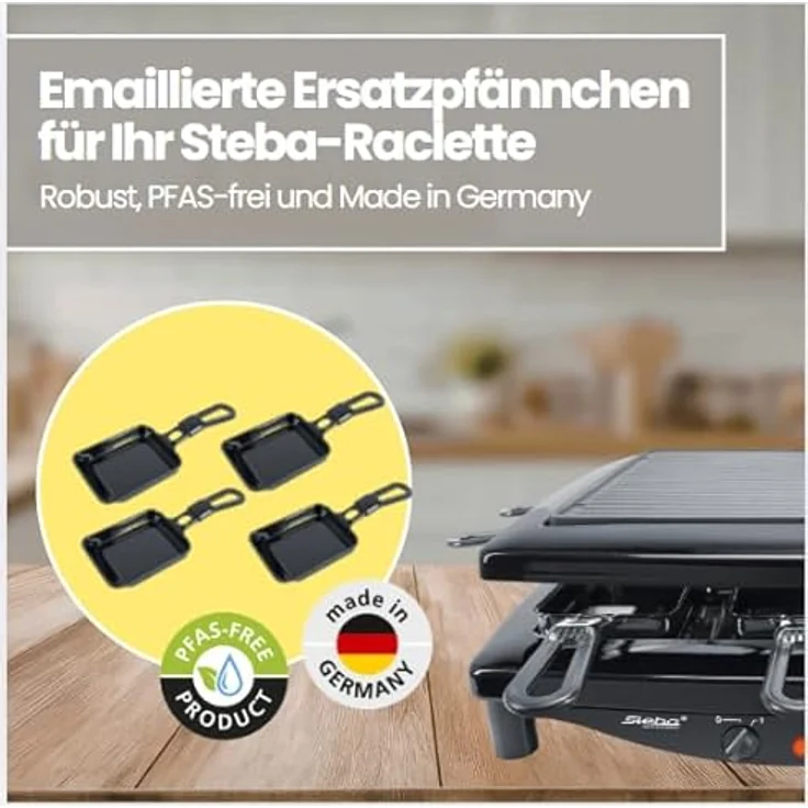 Steba 380005 Universal Raclette-Pfännchen 4er Set – Bild 3