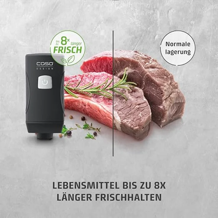 Caso Vacu OneTouch Pro Set - Kabelloser Handvakuumierer mit starker Pumpenleistung 12 Liter/Minute, Lithium-Ionen-Akku für 85 min Laufzeit, inkl. umfangreichem Zubehör – Bild 4