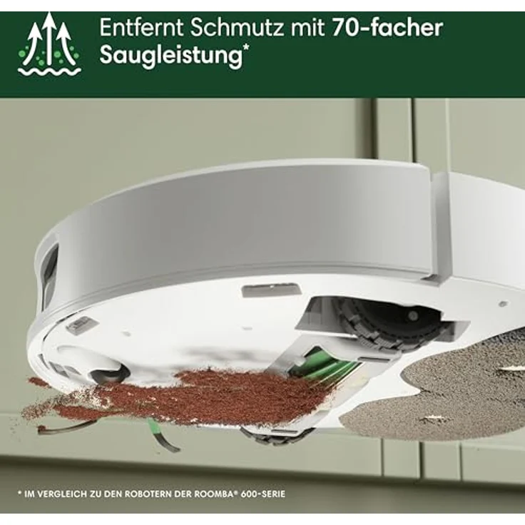 iRobot Roomba Plus 505 Combo Robot + AutoWash Dock Saugroboter mit Wischfunktion - Clearview Pro LiDAR - 7000Pa - DualClean Wischpads mit PerfectEdge - SmartScrub - Weiß – Bild 5