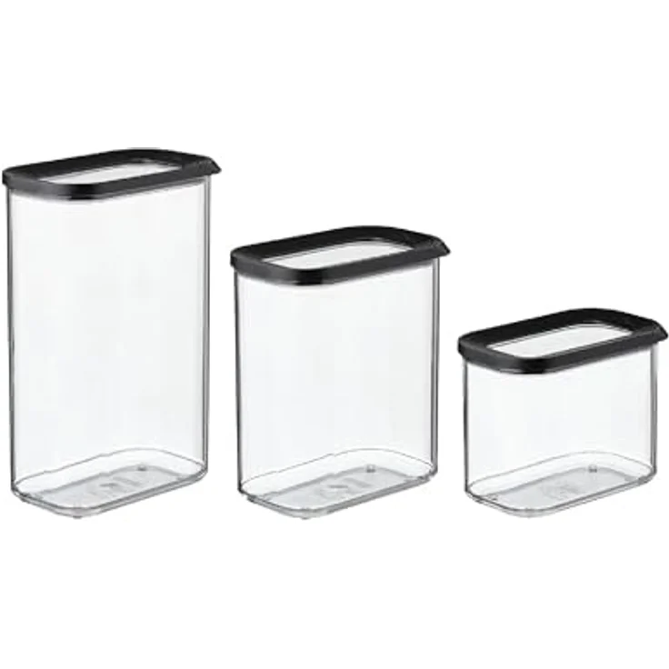 Mepal Modula Vorratsdosen Set XXL 12-teilig, luftdicht & stapelbar, 4x 1000 ml, 4x 1500 ml, 4x 2000 ml, spülmaschinengeeignet, Nordic Black – Bild 5