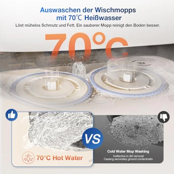 ECOVACS DEEBOT T30S Saugroboter mit Wischfunktion, 11000Pa Saugkraft, ZeroTangle Technologie, Adaptive TruEdge Kantenreinigung, Selbstentleerung, Auto-Anheben des Mopps – Bild 5