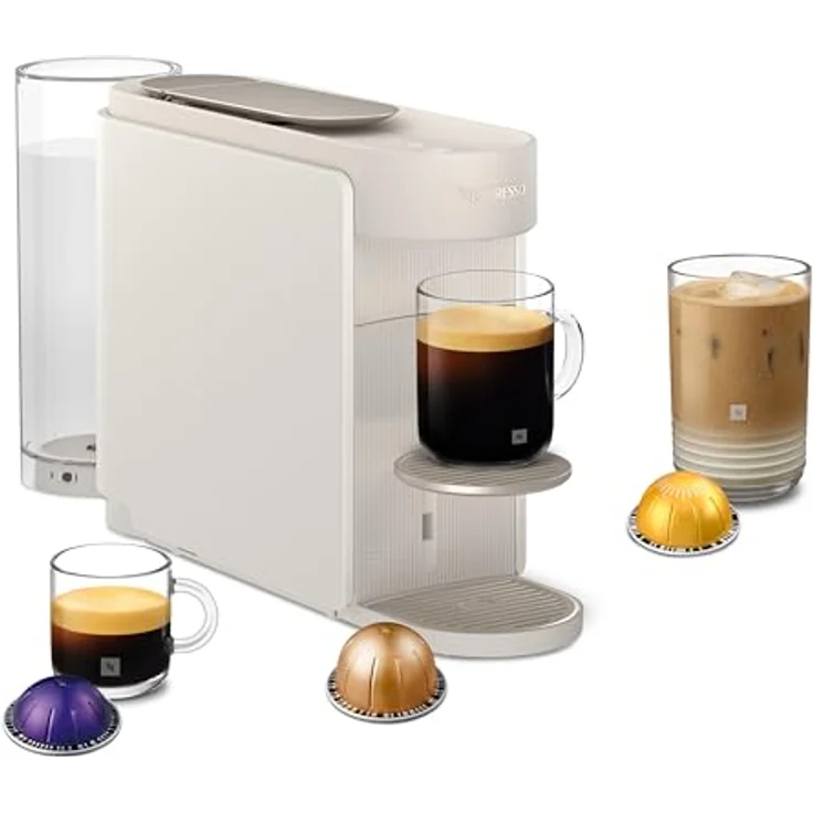 NESPRESSO Vertuo Up ENV200.W, Kapselmaschine mit 3 Sek. Aufheizzeit, Centrifusion-Technologie und 5 Tassengrößen, weiß – Bild 1