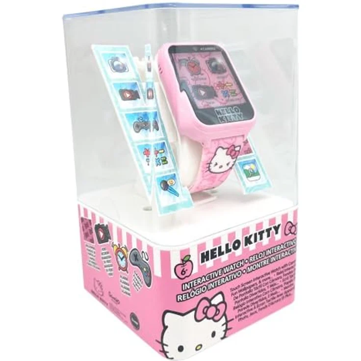 Kids Licensing Hello Kitty Interaktive Uhr HK50129, rosa, für Kinder ab 3 Jahren mit interaktiven Lernfunktionen – Bild 4