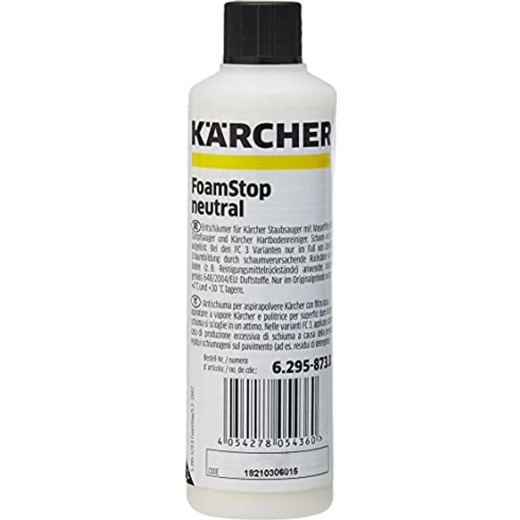 Kärcher FoamStop Neutral, mit dem flüssigen Entschäumungsmittel wird störender Schaum aufgelöst, 125 ml Konzentrat ergeben verdünnt 125 l Flüssigkeit – Bild 1