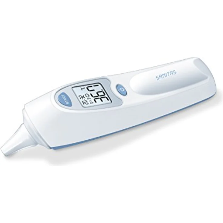 Sanitas SFT 53 Ohrthermometer Akustischer Fieberalarm inkl. 2 Schutzkappen, zum Messen von erhöhter Körpertemperatur  – Bild 2