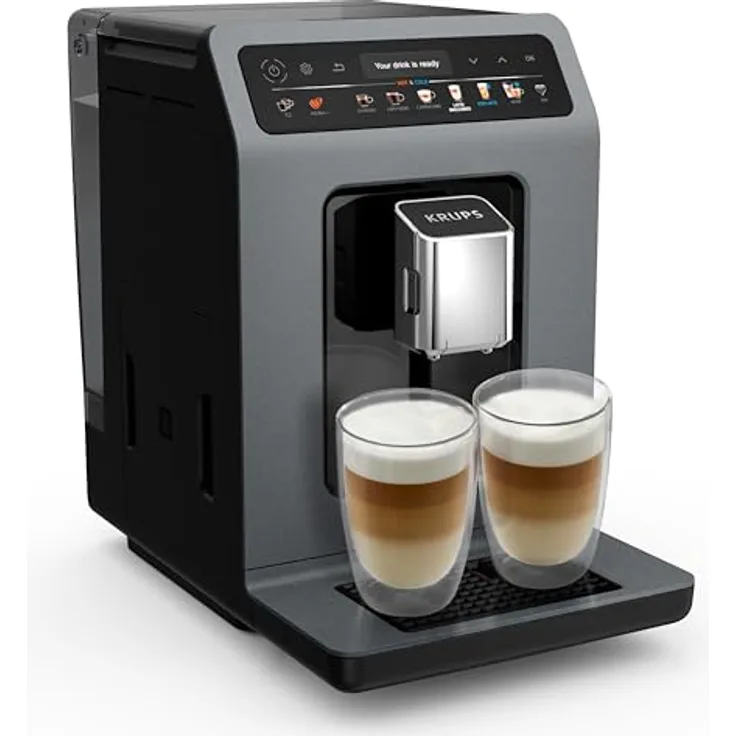 Krups Evidence EA898GF0, Hot & Cold Kaffeevollautomat, 18 Getränkespezialitäten, One-Touch Cappuccino, automatischer Pflegezyklus, schnelles Aufheizen