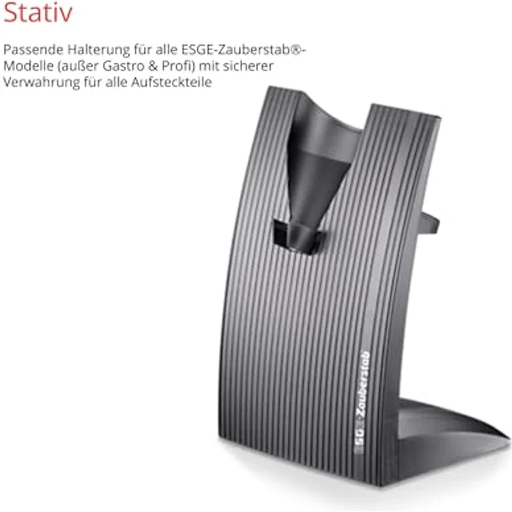 ESGE Zauberstab 91012 Design Edition Marmor-Schwarz, Stabmixer mit 200W AC-Motor, 2-stufig, 17.000 U/min, Zubehör inklusive Stativ und Multimesser – Bild 4