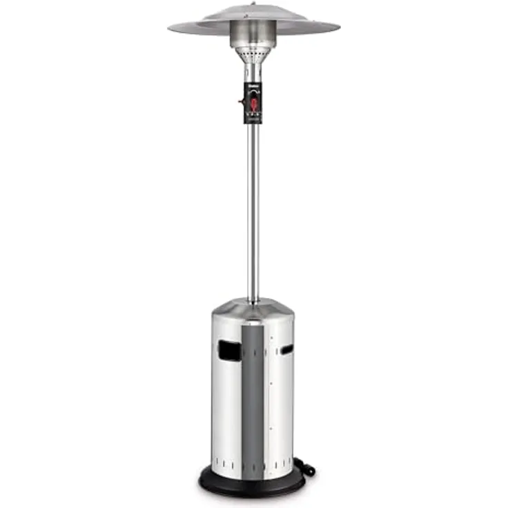 Enders® Terrassenheizer Elegance Eco Green 2.0, 6kW, Edelstahl, CO2-Einsparung, thermostatische Zündsicherung