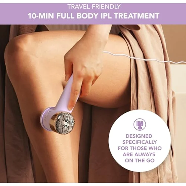 Foreo PEACH 2 go IPL Haarentfernungsgerät Lavender Dauerhafte Haarentfernung auf Reisen Laser-Haarentfernung Körper und Gesicht Schnell Schmerzfrei Kühlung und Silikonhülle – Bild 2