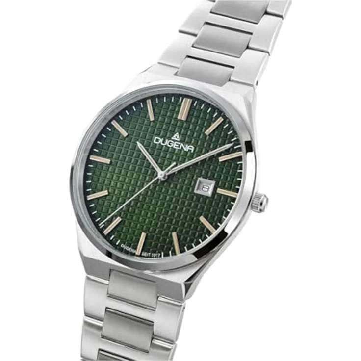 Dugena Herren-Armbanduhr Oslo, Quarz, Edelstahl, wasserdicht, 10 bar, Grün – Bild 2