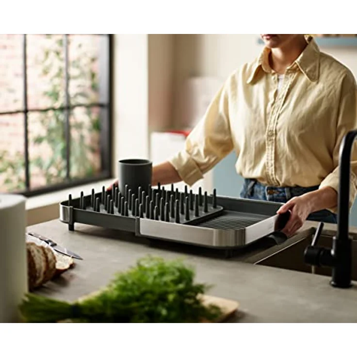 Joseph Joseph Duo Expanding Abtropfgestell mit abnehmbarem Besteckhalter, Abtropfstutzen, Edelstahl – Bild 5