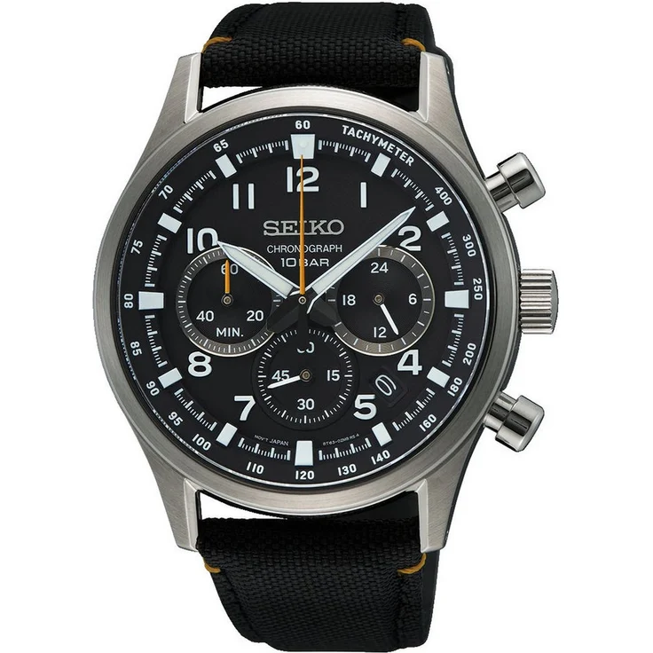 Seiko Chronograph SSB449P1, Quarzuhr für Herren mit Nylonarmband, Datum und Stoppfunktion – Bild 1