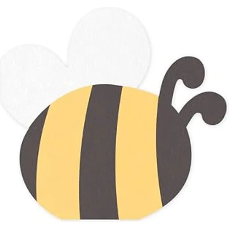 partydeco Papierserviette Bienenmotiv, 16x15cm, 12 Stück Schwarz/Gelb, 2-lagig, FSC-zertifiziert