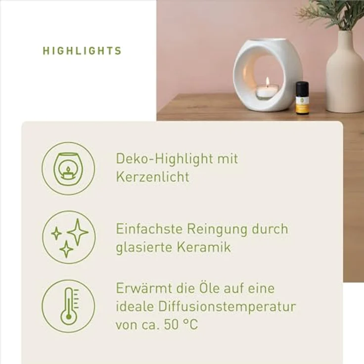 PRIMAVERA Duftlampe Primavera, frühlingsgrün glänzend, für 100 % naturreine ätherische Öle – Bild 2